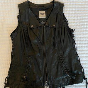 Harley-Davidson womens leather fringed vest size L